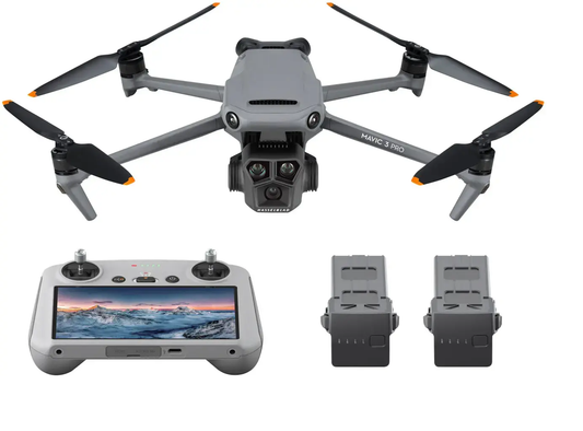 DJI - Mavic 3 Pro Fly More Combo Drone and RC Remote Control with Built-in Screen - Gray