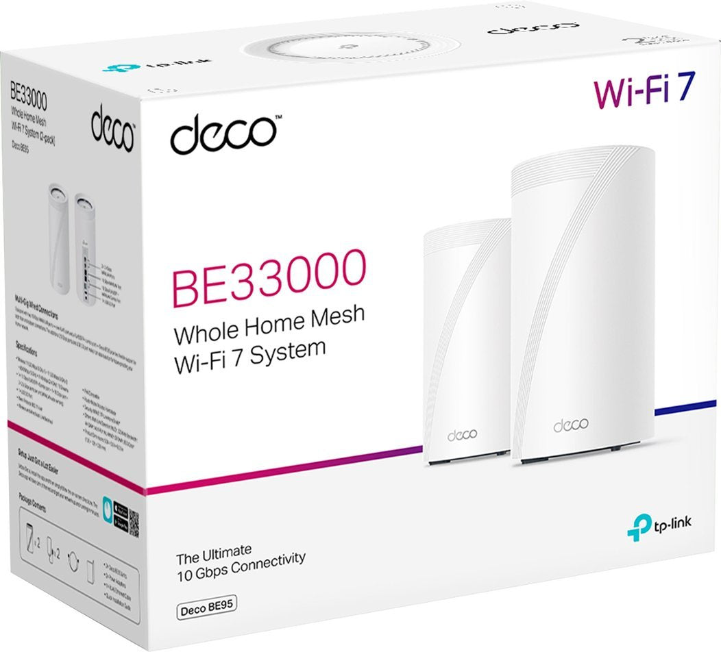 TP-Link - Deco BE33000 Quad-Band Mesh Wi-Fi 7 System (2-Pack) - White